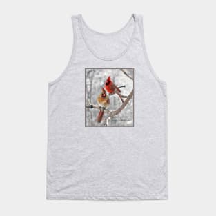 Red Cardinal Birds Snow Tank Top